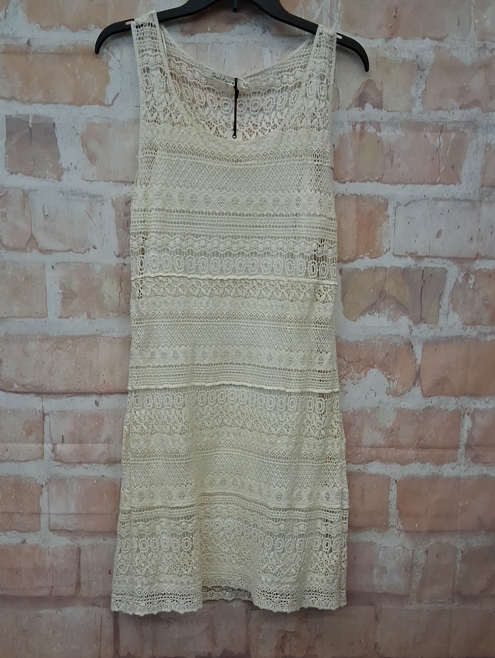 NWT Solitaire Ivory Crochet Lace Tank Dress